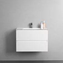 CUBE 70 függesztett mosdóhely, üvegmosdóval, fehér – 70 x 48 x 50 cm