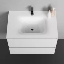CUBE 70 függesztett mosdóhely, üvegmosdóval, fehér – 70 x 48 x 50 cm
