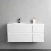 CUBE 100 függesztett mosdóhely, üvegmosdóval, fehér – 100 x 48 x 50 cm