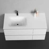 CUBE 100 függesztett mosdóhely, üvegmosdóval, fehér – 100 x 48 x 50 cm