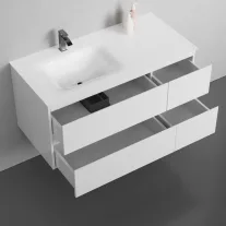 CUBE 100 függesztett mosdóhely, üvegmosdóval, fehér – 100 x 48 x 50 cm