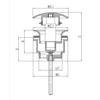 Mosdó leeresztő szelep “KLIKK-KLAKK”, fekete – Ø 40 mm 5/4″