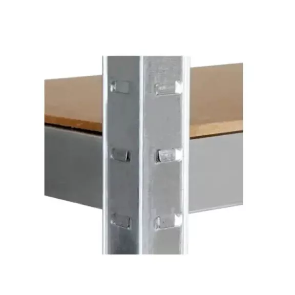 Nagy teherbírású csavarmentes sarokpolc 77x77x40x40x42x180 cm – Ezüst
