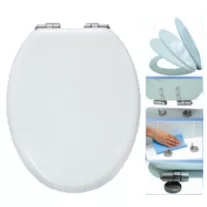 WC-ülőke, lakkozott MDF, fehér, lecsapódásgátlóval