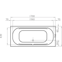 MARBELLA testformájú fürdőkád 170 cm – 170 x 75 x 41 cm