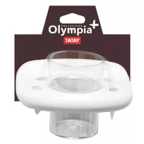 OLYMPIA pohár és fali pohártartó, fehér
