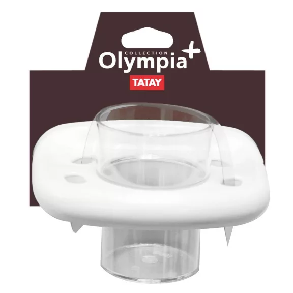 OLYMPIA pohár és fali pohártartó, fehér