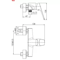 SANOSOHO zuhany csaptelep, fekete