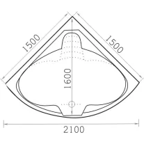 RIVIERA sarokkád 150 cm – 150 x 150 x 47,5 cm