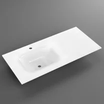 Üvegmosdó, ráépíthető, fehér – 100 x 48 x 15 cm – Üvegfehér