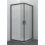 Állítható sarokkabin két tolóajtóval, matt fekete, 79-90 cm – 79-90 x 79-90 x 190 cm