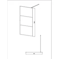 SMART zuhanyfal, 115 cm, fekete