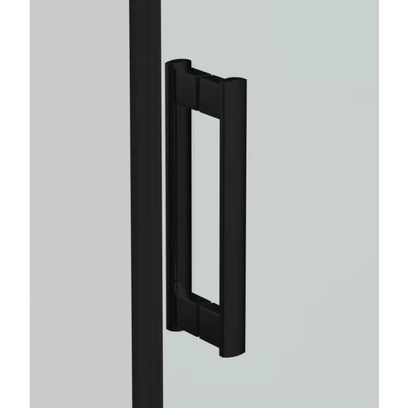 DALLAS hidromasszázs zuhanykabin, fekete kerettel, termosztátos keverőcsappal – 90 x 90 x 210 cm – Fehér hátfallal