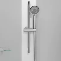 DALLAS hidromasszázs zuhanykabin, króm, termosztátos keverőcsappal – 90 x 90 x 210 cm – Fehér hátfallal