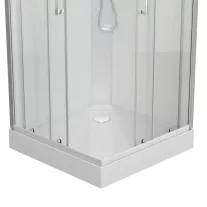 DENVER hidromasszázs zuhanykabin, króm, termosztátos keverőcsappal – 90 x 90 x 210 cm – Fehér hátfallal