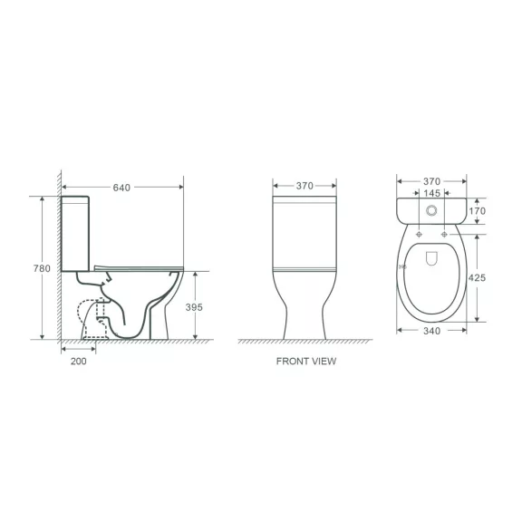 SANO-BASIC monoblokkos WC, ülőke nélkül