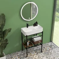 DELTA 60 kerámiamosdó álló konzollal – 60 cm – Fekete/Fehér