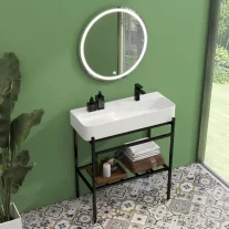 DELTA 80 kerámiamosdó álló konzollal – 80 cm – Fekete/Fehér