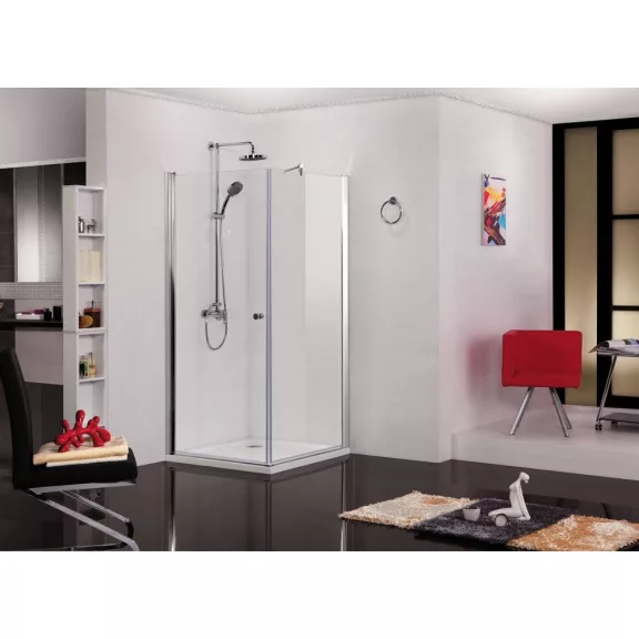 ELEGANCE sarokkabin lengőajtóval – 80 x 80 x 195 cm – Króm