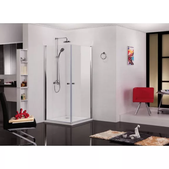 ELEGANCE sarokkabin 2 lengőajtóval – 80 x 80 x 195 cm – Króm