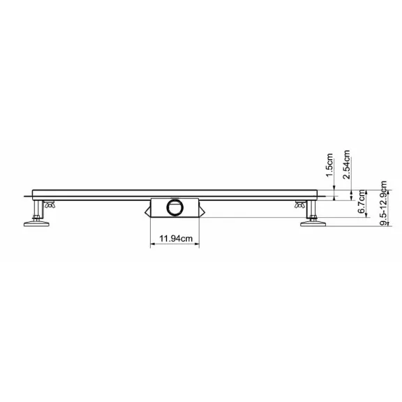 Zuhanyfolyóka burkolható ráccsal, 60 cm – 70 x 20 x 10 cm