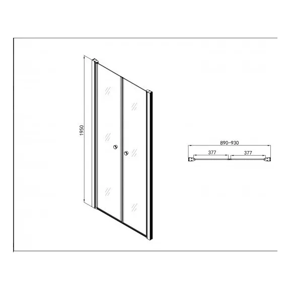 ELEGANCE kétszárnyas lengőajtó (6 mm) 90 cm – 90 x 195 cm
