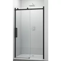 COMFORT BLACK tolóajtó épített zuhanyfülkéhez, 140 cm – 140 x 195 cm – Fekete