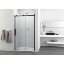 COMFORT BLACK tolóajtó épített zuhanyfülkéhez, 140 cm – 140 x 195 cm – Fekete