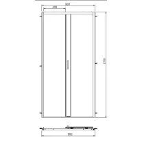 ELITE BLACK tolóajtó épített zuhanyfülkéhez 100 cm, fekete – 100 x 195 cm