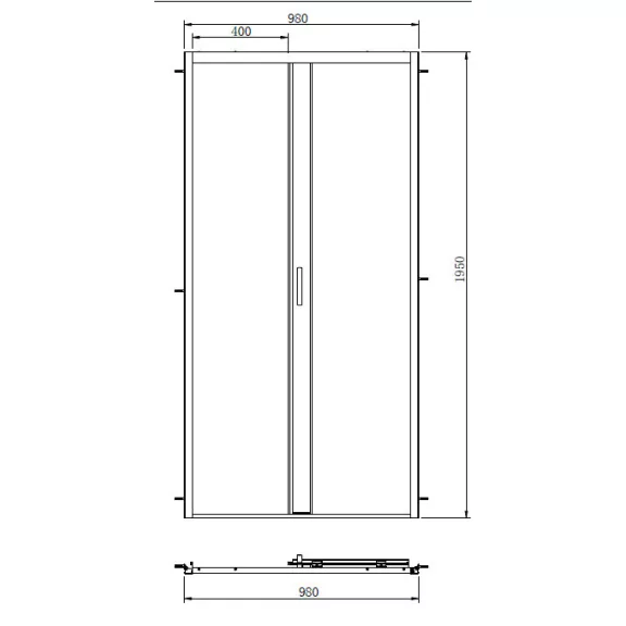 ELITE BLACK tolóajtó épített zuhanyfülkéhez 100 cm, fekete – 100 x 195 cm