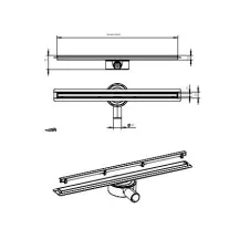 SLIM 80 beltéri zuhanyfolyóka, fekete – 90 x 20 x 10 cm