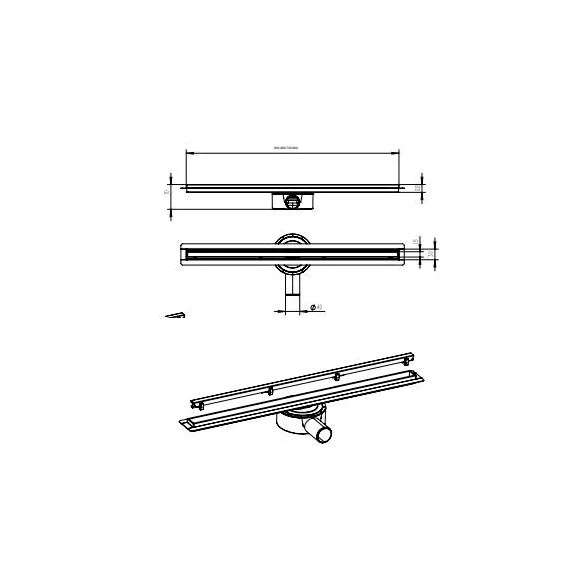 SLIM 80 beltéri zuhanyfolyóka, fekete – 90 x 20 x 10 cm