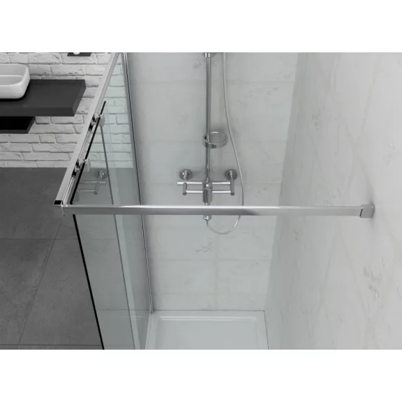 ELITE zuhanyfal tolóajtóval, 120 cm – Króm