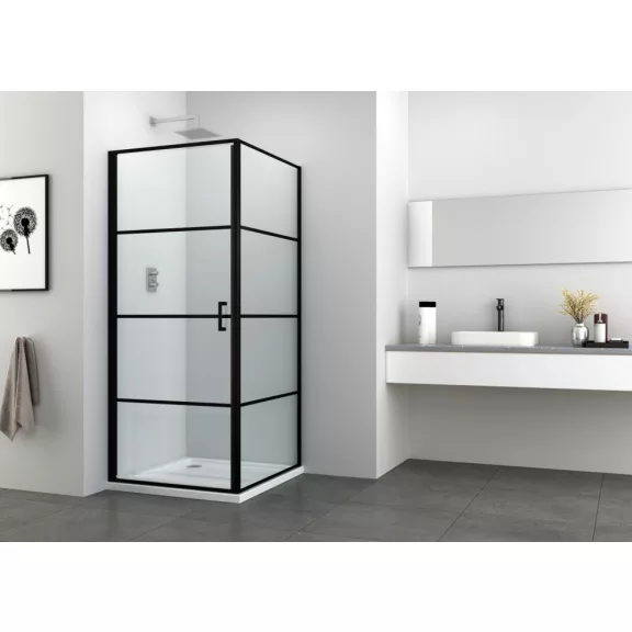 ELITE BLACK oldalfal (nyíló- és osztott nyílóajtóhoz) 80 cm – Fekete