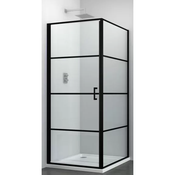 ELITE BLACK oldalfal (nyíló- és osztott nyílóajtóhoz) 90 cm – Fekete