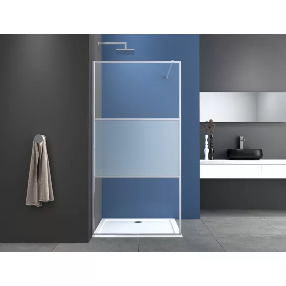 SMART zuhanyfal, 115 cm, króm, részben matt üveggel SMART zuhanyfal, 115 cm, króm, részben matt üveggel