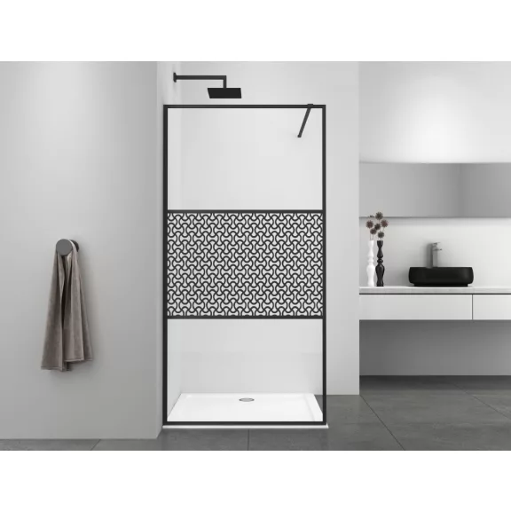 SMART zuhanyfal, 115 cm, matt fekete SMART zuhanyfal, 115 cm, matt fekete