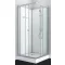 FORTE 2 komplett zuhanykabin, szögletes, ezüst – 90 x 90 x 203 cm – Fehér hátfallal