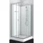 FORTE 2 komplett zuhanykabin, szögletes, ezüst – 90 x 90 x 203 cm – Fehér hátfallal