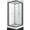 UNI 2 komplett zuhanykabin, szögletes, fekete – 90 x 90 x 203 cm – Fehér hátfallal
