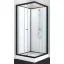 UNI 2 komplett zuhanykabin, szögletes, fekete – 90 x 90 x 203 cm – Fehér hátfallal