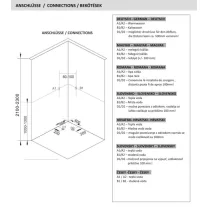 UNI 2 komplett zuhanykabin, szögletes, fekete – 90 x 90 x 203 cm – Fehér hátfallal