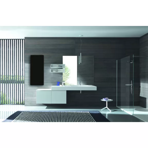 E-MIRROR elektromos fürdőszobai fűtőtest termosztáttal, antracit, 1500 W – 1520 x 600 mm