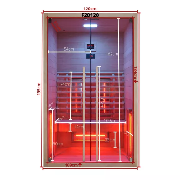 RUBY 2 kétszemélyes infraszauna – 120 x 100 x 195 cm