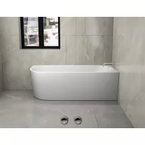 PORTO falsíkra/sarokba állítható aszimmetrikus fürdőkád, jobbos kivitel – 170 x 75 x 56 cm – Fehér