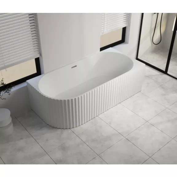 BALI falsíkra/sarokba állítható aszimmetrikus térkád, jobbos kivitel – 170 x 80 x 56 cm – Fehér