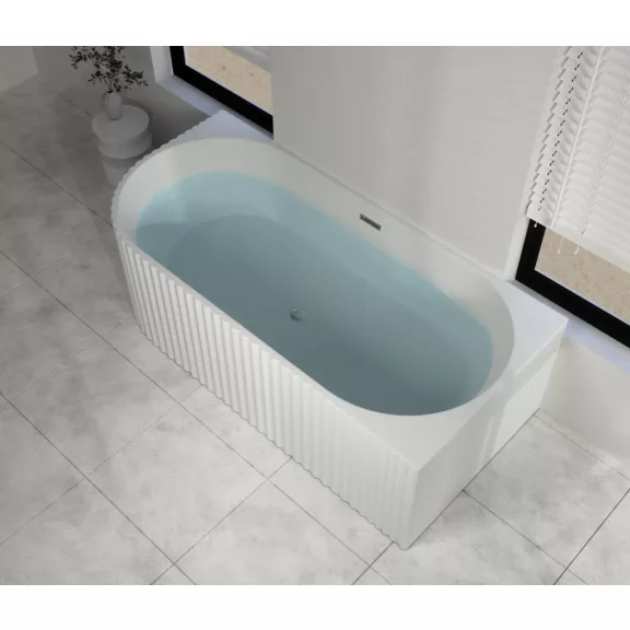 BALI falsíkra/sarokba állítható aszimmetrikus térkád, jobbos kivitel – 170 x 80 x 56 cm – Fehér