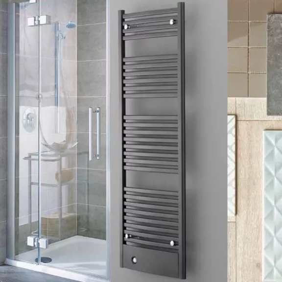 FIRENZE fürdőszobai fűtőtest, egyenes, antracit, 907 W – 590 x 1785 mm