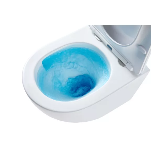 UNO Vortex tornadó öblítésű perem nélküli fali WC slim "soft close" ülőkével – 36,5 x 49 x 36,5 cm