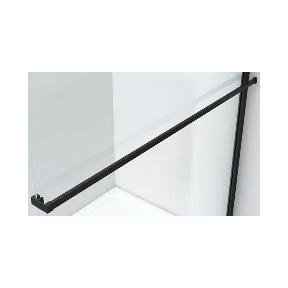 Törölközőtartó zuhanyfalakhoz, 120 cm, matt fekete
